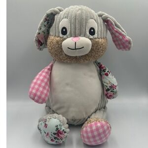 Cubbies Bunny Rabbit Plush Gray Corduroy Pink Gingham Floral Patchwork‎ Toy